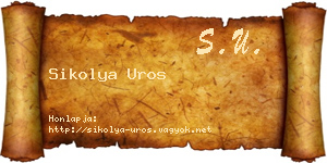 Sikolya Uros névjegykártya